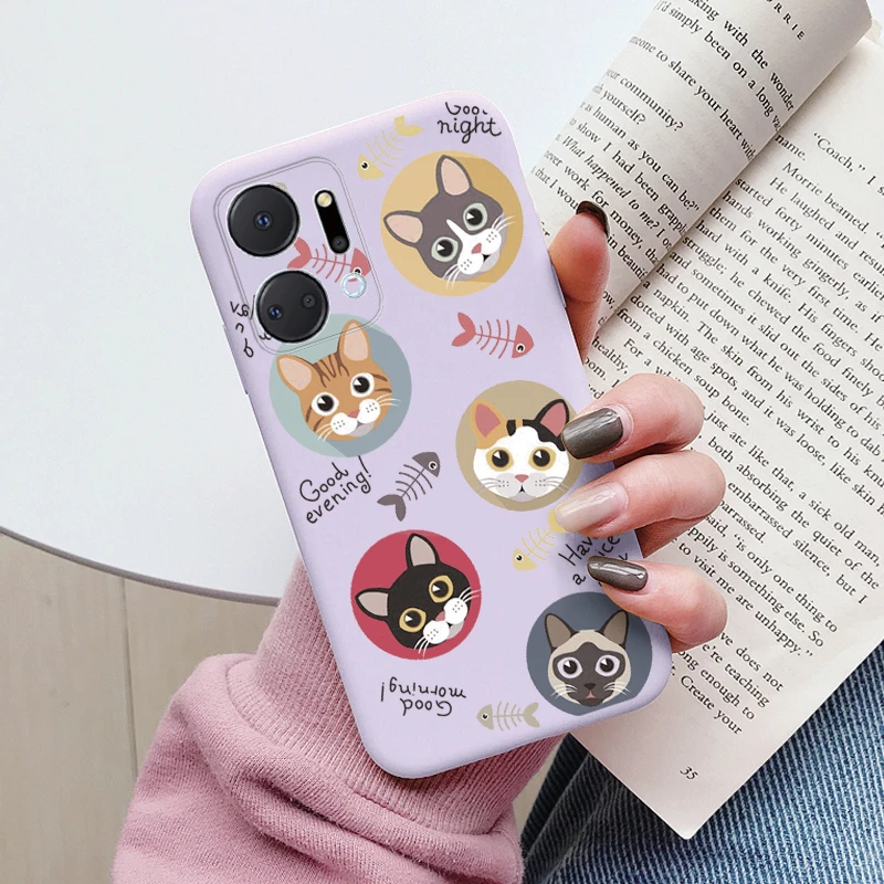 Funda protectora para Honor X7a 2023, carcasa de silicona suave con dibujos animados de rana y gato, 7a X para Honor, Honor X7a, 6,75 pulgadas - imagen 5