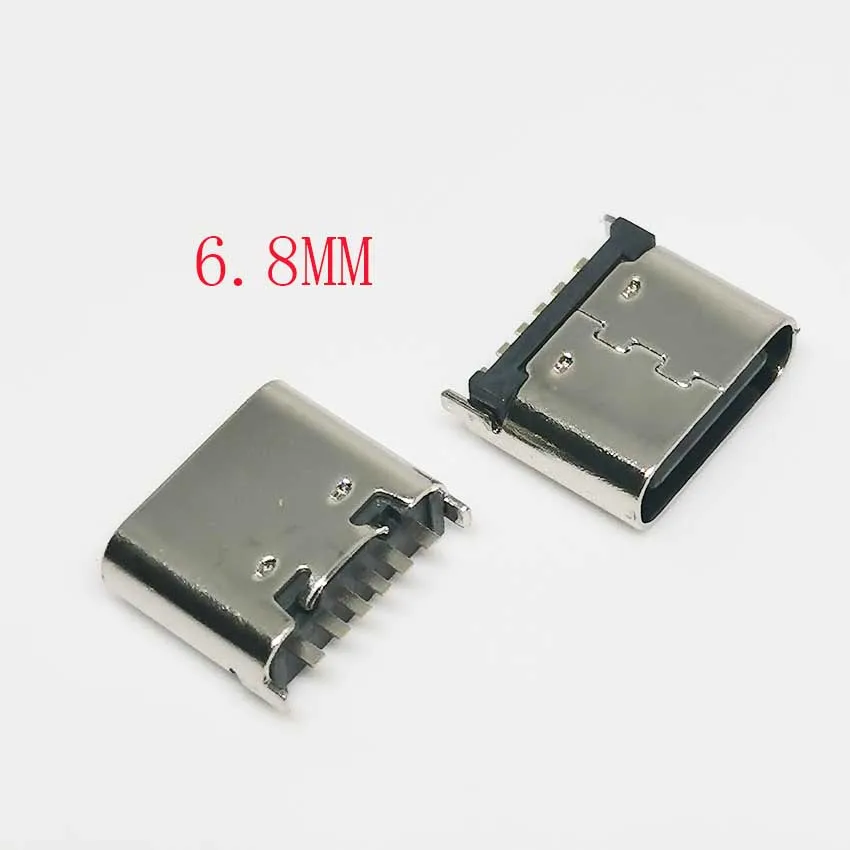 10 Uds TYPE-C 6P interfaz hembra enchufe vertical de 10,0 MM enchufe recto carga rápida conector USB hembra 3,1 - imagen 3