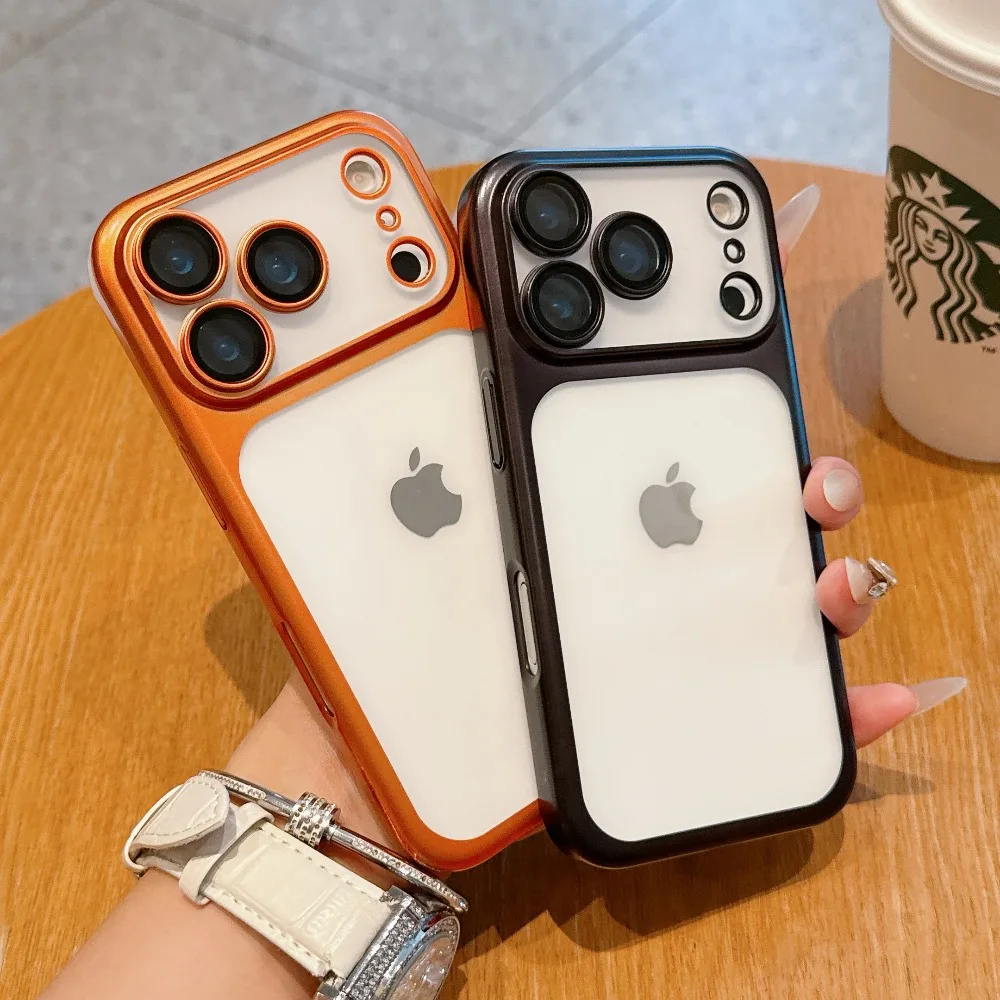 Funda transparente con revestimiento mate para iPhone 17 Air 16 15 14 Plus 13 12 Pro Max, cubierta protectora de película de lente - imagen 2