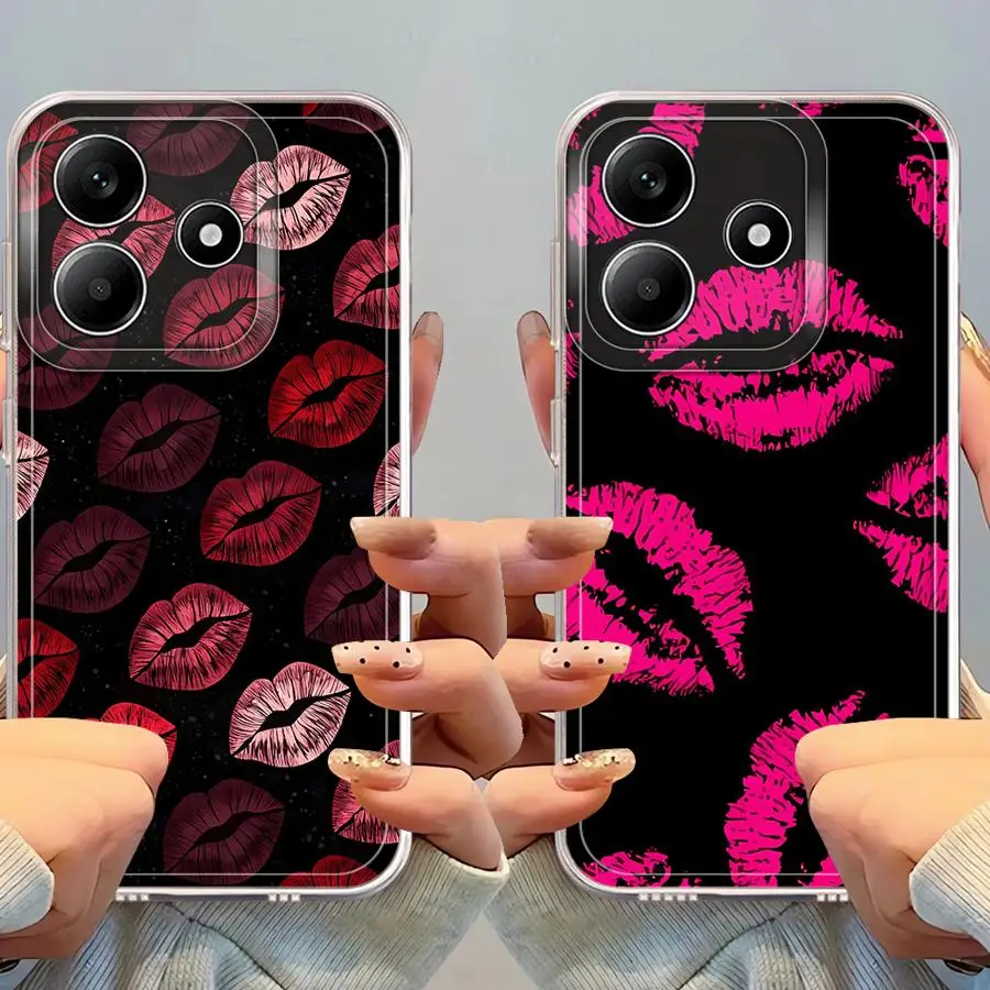 Funda transparente Lip Art para Xiaomi Redmi Note 11 14 13 12 Pro Plus 10Lite 10Pro 9 10S 8 11S 12S - imagen 5