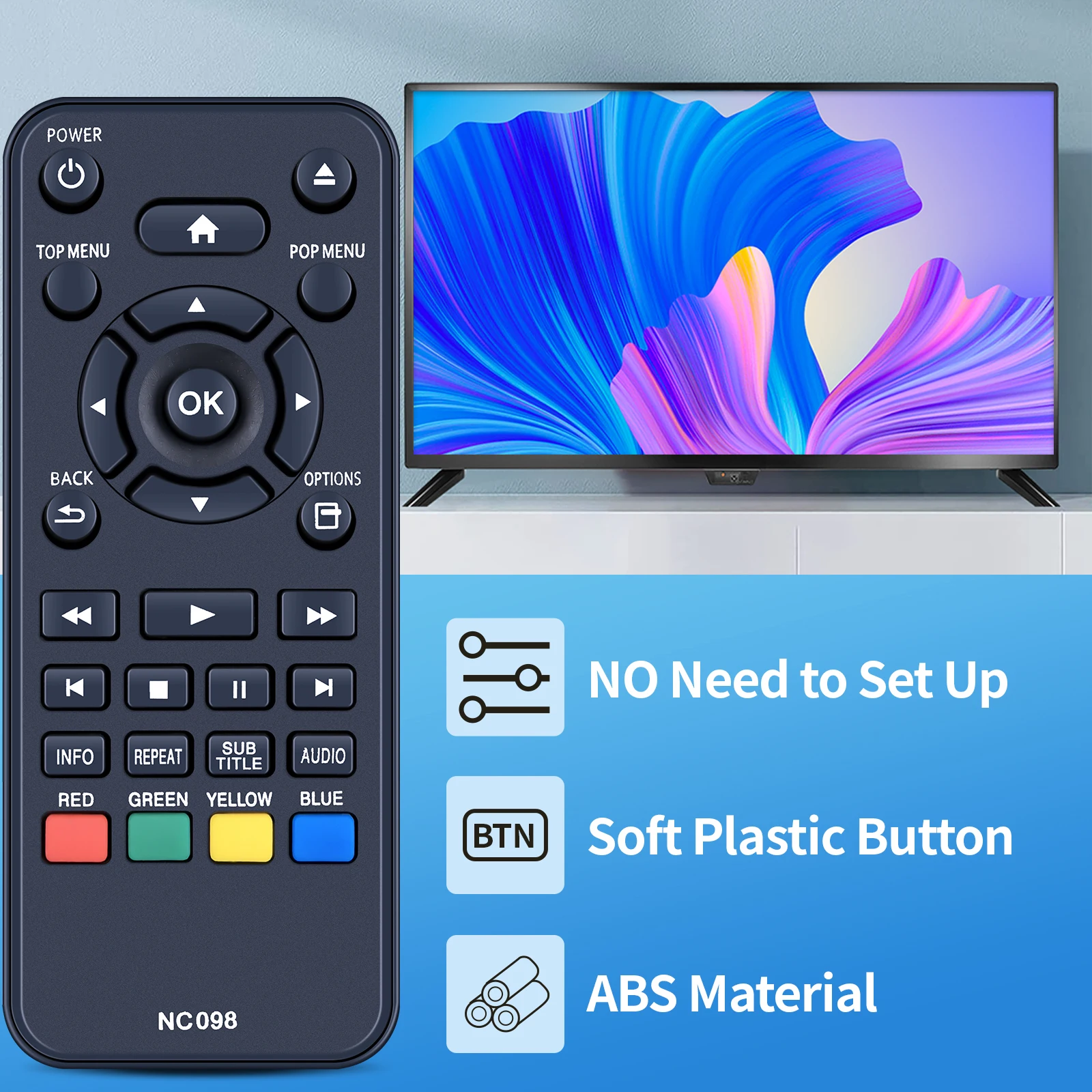 Nuevo Control remoto NC098 NC098UL para reproductor de DVD Philips Blu Ray Disc BDP1502/F7 - imagen 3