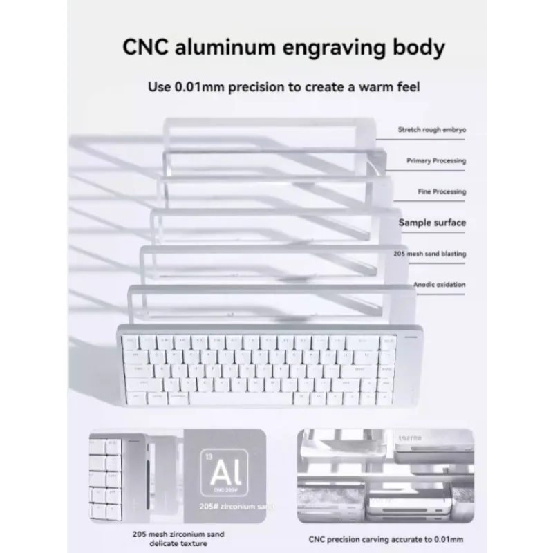 FLOW2 Teclado mecánico personalizado Kailh perfil bajo tri-modo inalámbrico Bluetooth E-sports Gaming teclado de oficina 68 84 100 diseño - imagen 3