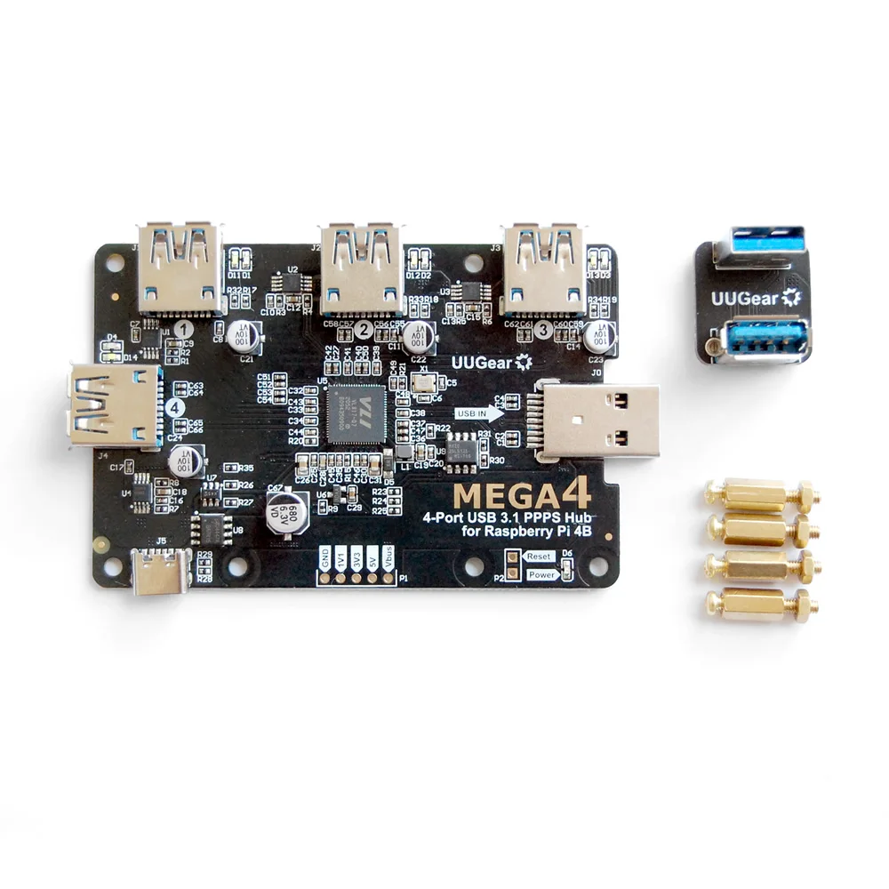 MEGA4: HUB PPPS USB 3.1 de 4 PUERTOS PARA RASPBERRY PI 4B - imagen 4