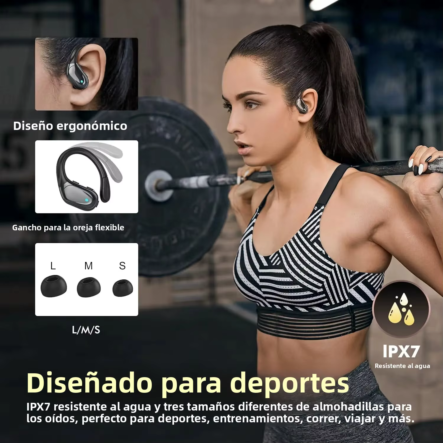 Auriculares Deportivos TWS Bluetooth 5.3 con Micrófono, Reducción de Ruido y HiFi 48H - imagen 5