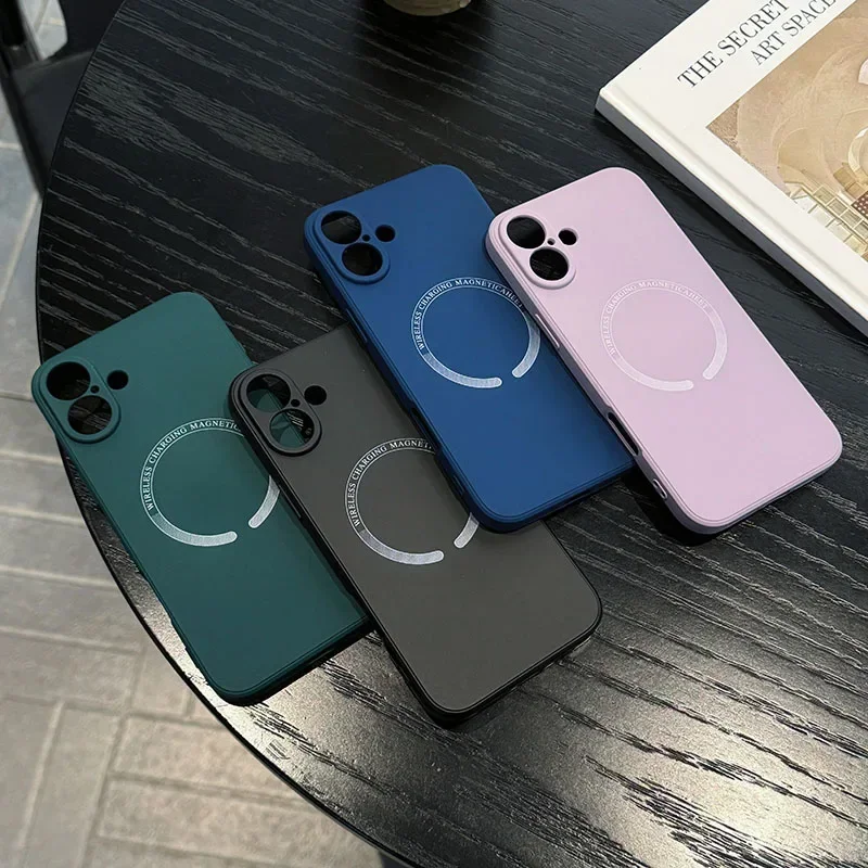 Para Magsafe fundas de carga inalámbrica magnéticas originales para iPhone XR X XS Max iPhoneXsMax bolsas de teléfono de silicona líquida suave - imagen 2