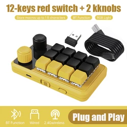 Macropad mecánico RGB de 3 teclas con perilla programable