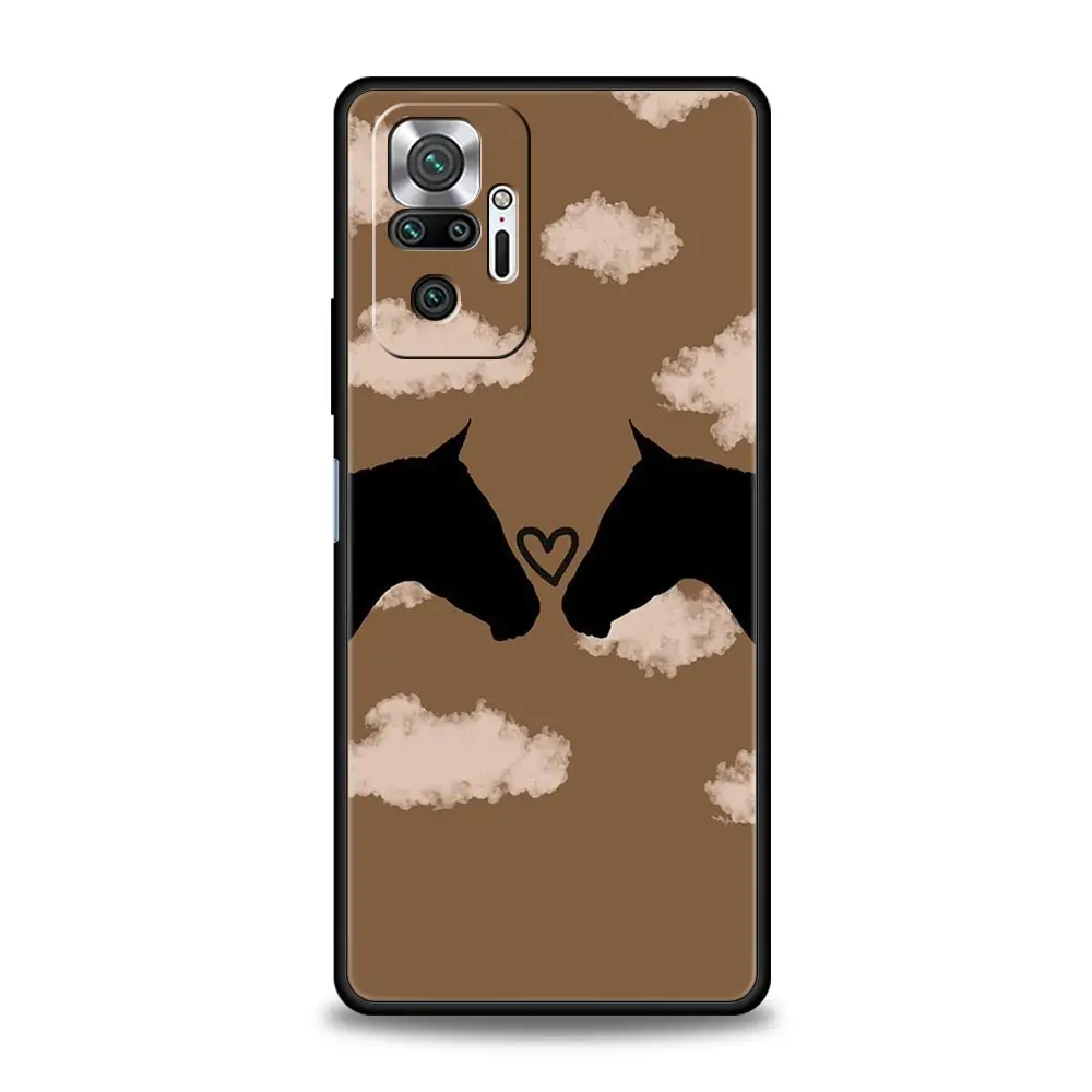 Funda de teléfono para Xiaomi Redmi Note 13, 12, 5G, 9S, 9, 8, 10, 11 Pro, 9T, 13C, 12C, 10C, 9C, 9A, 7 Pro, cubierta de silicona suave, Animal Art Horse - imagen 2