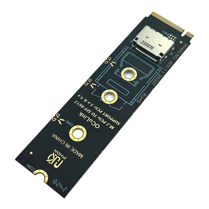 Tarjeta elevadora NVME a OCulink 2230-2280 M.2 PCIe X4 M Key a SFF-8612 Adaptador hembra Convertidor compatible con PCIe 3,0/4,0 para U.2 U.3 SSD - imagen 4