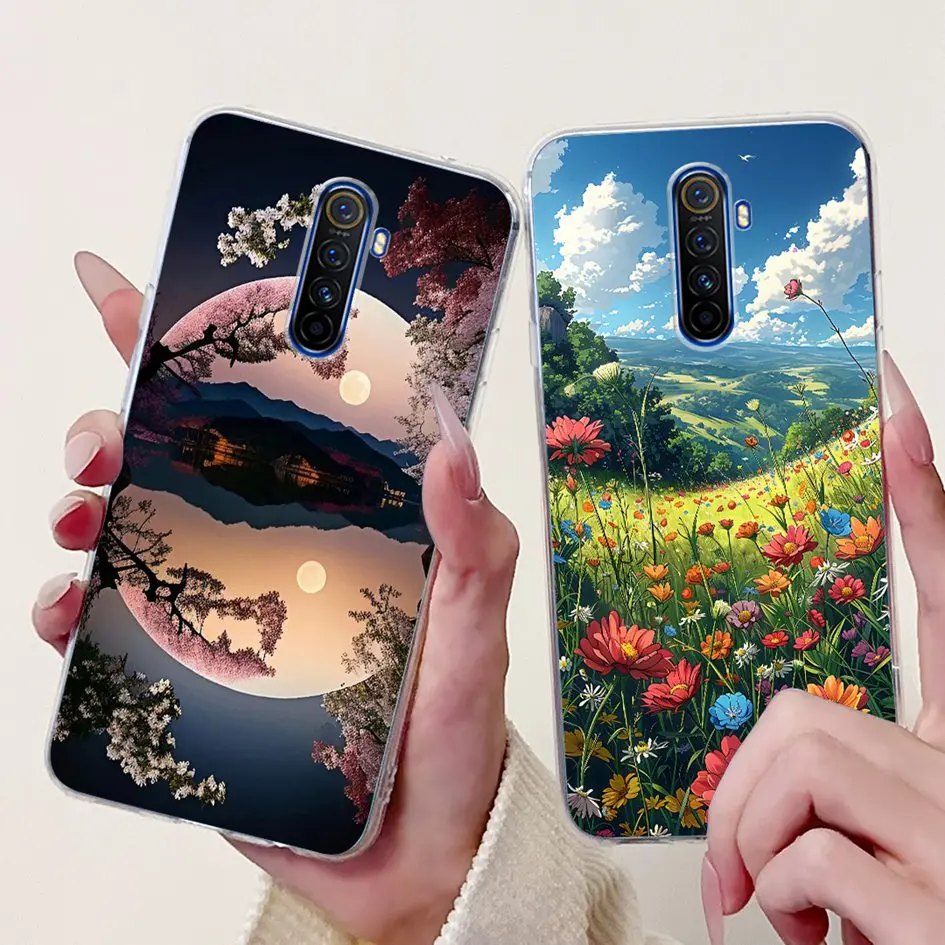 Para Realme X2 Funda Realme X2 Pro cubierta RMX1931 RMX1991 moda flor suave silicona TPU parachoques para Realme XT RMX1921 X2Pro Funda - imagen 2