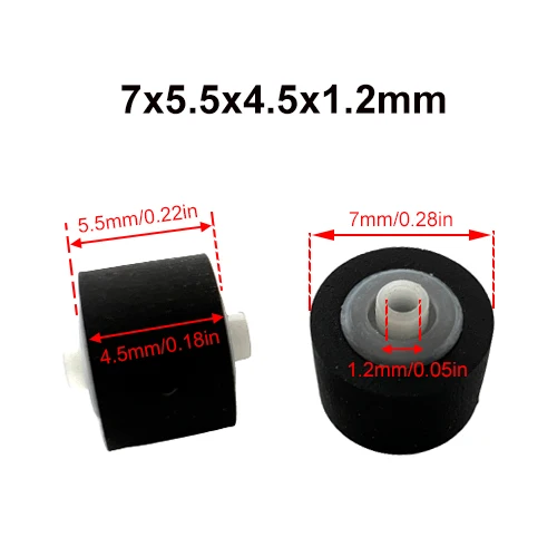 Polea de correa de rodillo de pellizco de goma para grabadora de Audio, Unidad de cubierta de Cassette, Walkman, componentes de reproductor estéreo, 1 pieza, 9mm x 7x6x1,5