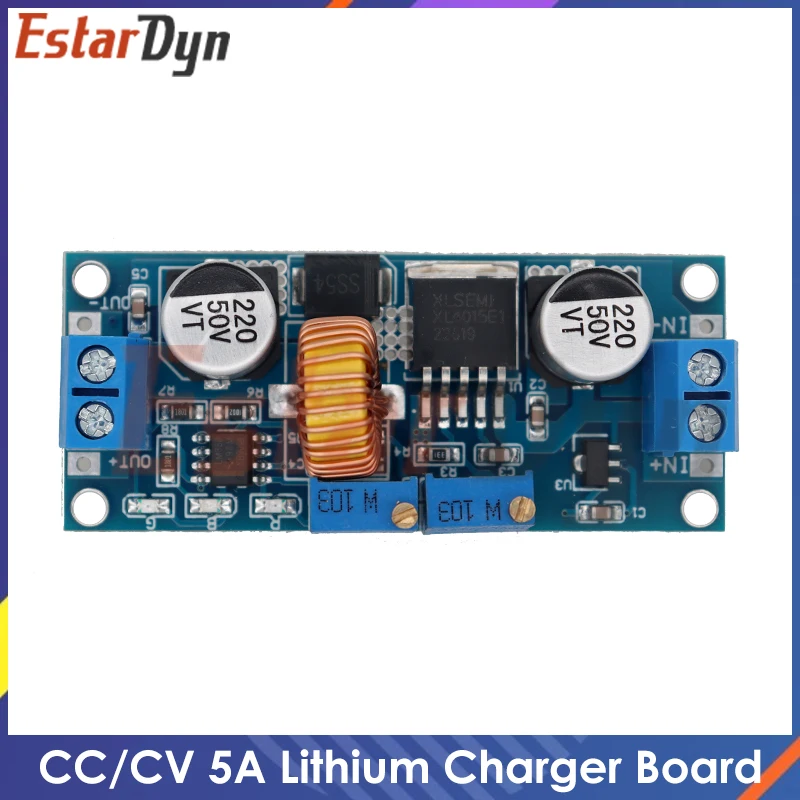 Placa de cargador de litio CC/CV 5A XL4015 ajustable 6-38V a 1,25-36V DC módulo reductor de fuente de alimentación