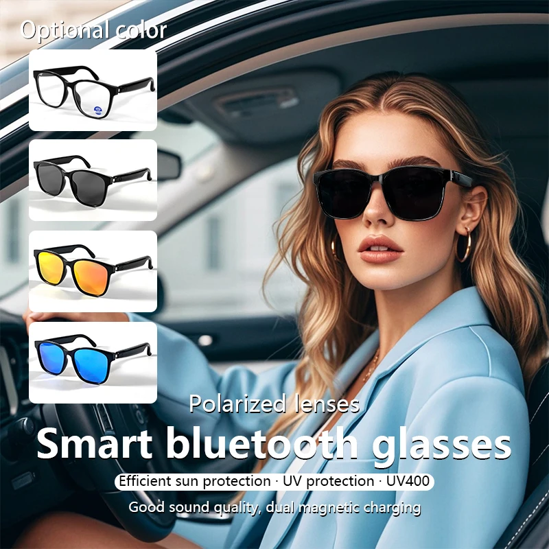 GS08 gafas inteligentes AI voz asisstante música llamadas reducción de ruido Anti-azul BT TWS gafas protección UV400 hombres mujeres pegatina - imagen 3