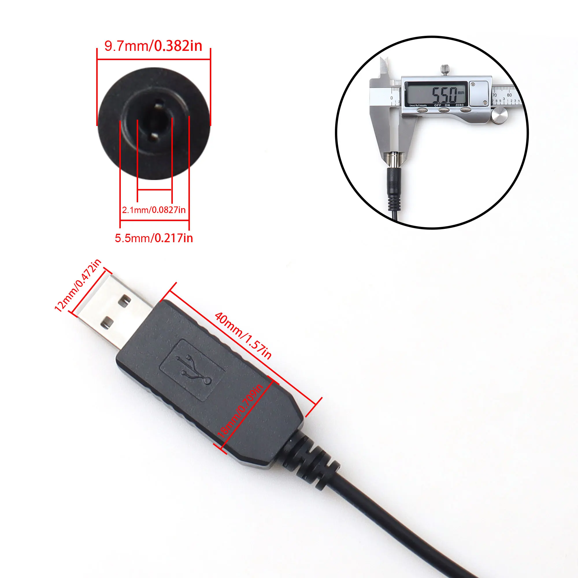 【LANO】Cable de refuerzo de cable USB a DC5521, convertidor de potencia USB de 5v a 12v 9V, cable de enrutador Wifi de refuerzo, 1 metro de largo, fácil de operar - imagen 5