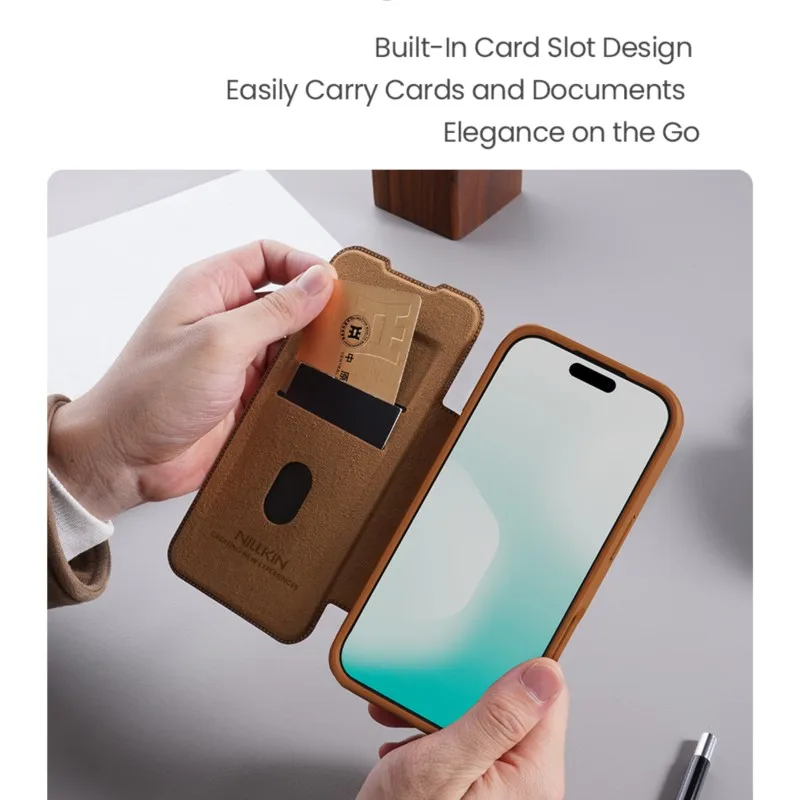 Para iPhone 17 Pro Max funda NILLKIN protección de cámara protección de lente cartera Funda de cuero con tapa Funda de cuero - imagen 4