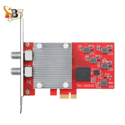 Tarjeta PCIe sintonizadora de TV cuádruple TBS6205se - DVB-T2/C/ISDB-T/ATSC 1,0, 4 sintonizadores para PC -Watch Freeview UK canales HD/SD, grabación PVR
