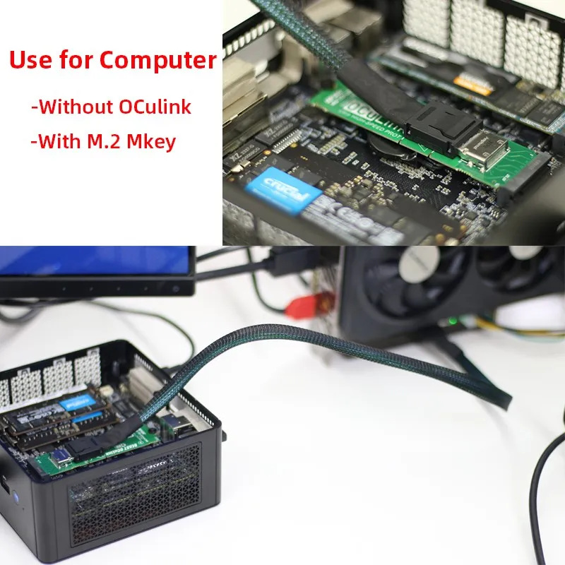 EXP GDC OCuLink-Adaptador de tarjeta gráfica externa M.2 Mkey a OCuLink, base de GPU de alta velocidad, PCIe 4,0x4, Mini PC, portátil - imagen 2