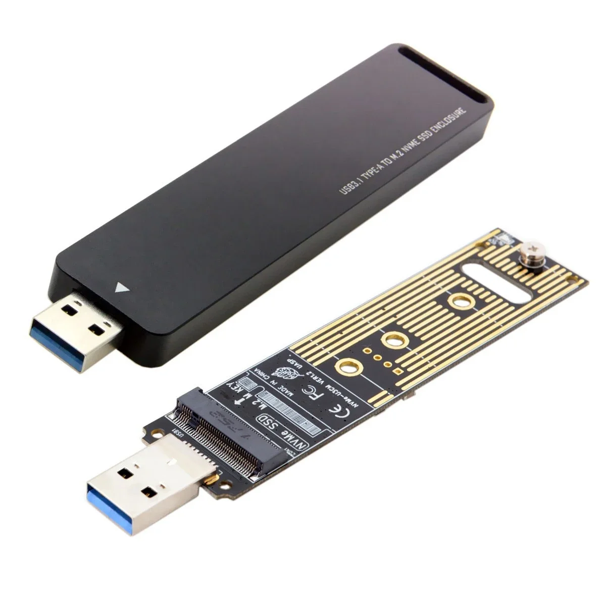 Adaptador Nvme a USB, 10 Gbps Usb3.1 Gen 2 M.2 Pcie Ssd a tarjeta tipo A (no necesita cable), unidad de estado sólido USB a M2 (llave M) - imagen 2