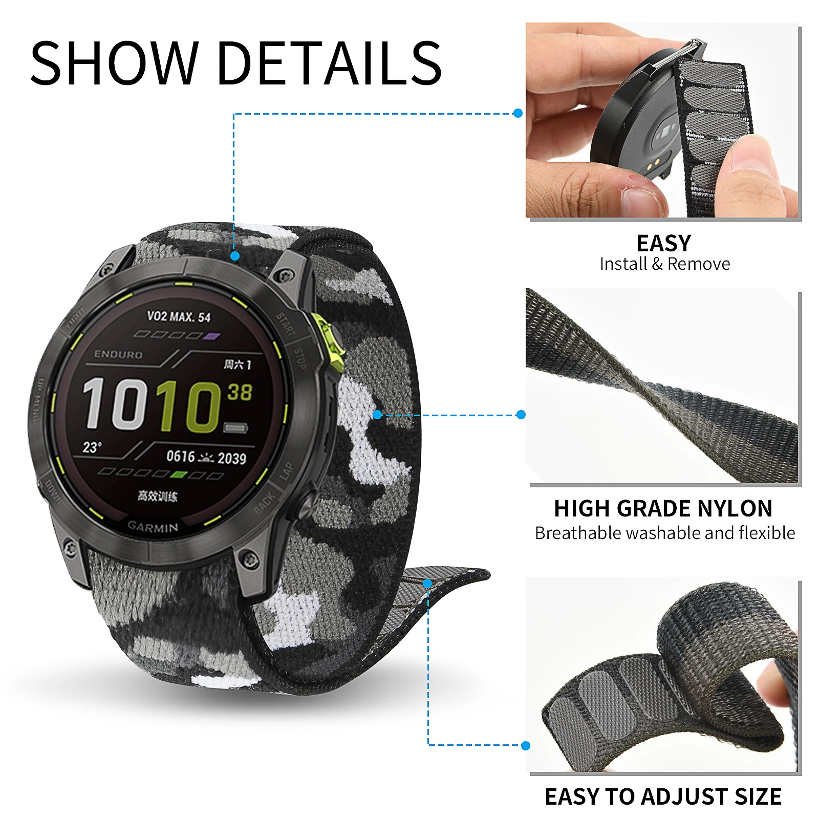 Nylon 22/26mm Strap For Garmin Epix MARQ Gen 2 Athlete Adventurer Aviator 2 Forerunner 955 945 935 Watch Band Bracelet Wristband - imagen 5