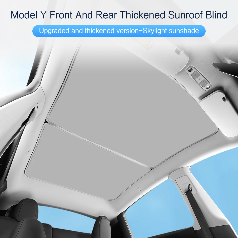 Parasol para Tesla Model Y 3, accesorio de tragaluz delantero Y trasero, tejido reflectante a prueba de rayos ultravioleta, novedad de 2021-2024 - imagen 2