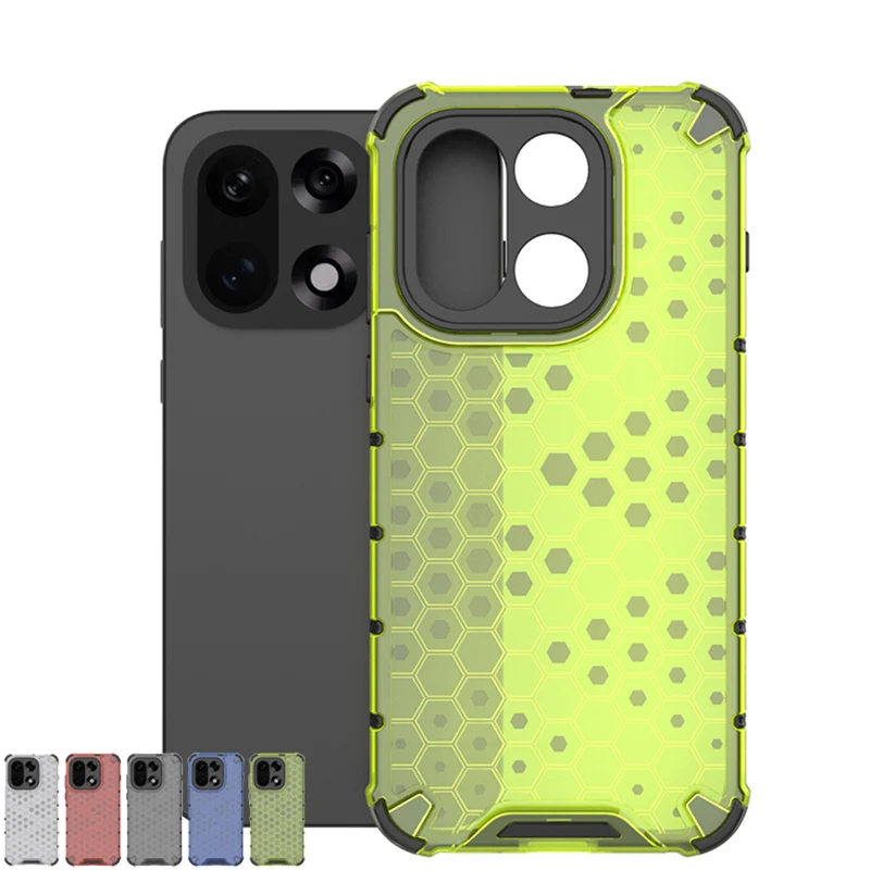 Funda de silicona a prueba de golpes con forma de panal para Oneplus 15, funda protectora translúcida de TPU para Oneplus 15, funda Oneplus 15