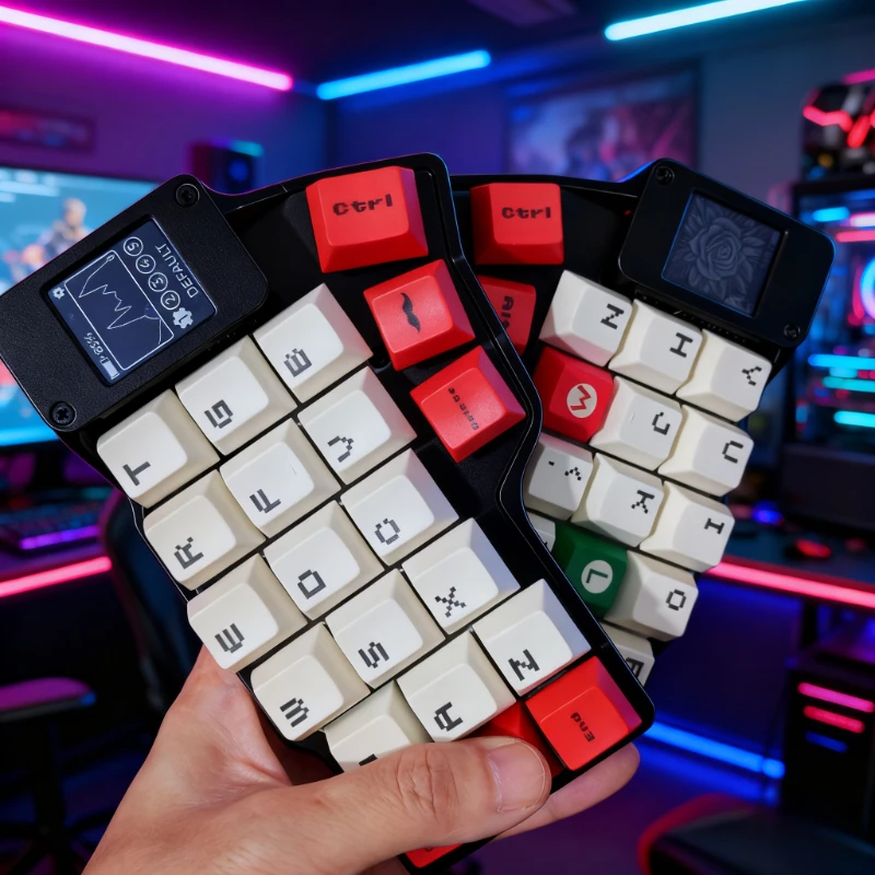 Nuevo Corne V4.1 Kit de teclado dividido personalizado inalámbrico Bluetooth intercambio en caliente ZMK pantalla DIY batería de 500mA ergonomía para MX - imagen 2