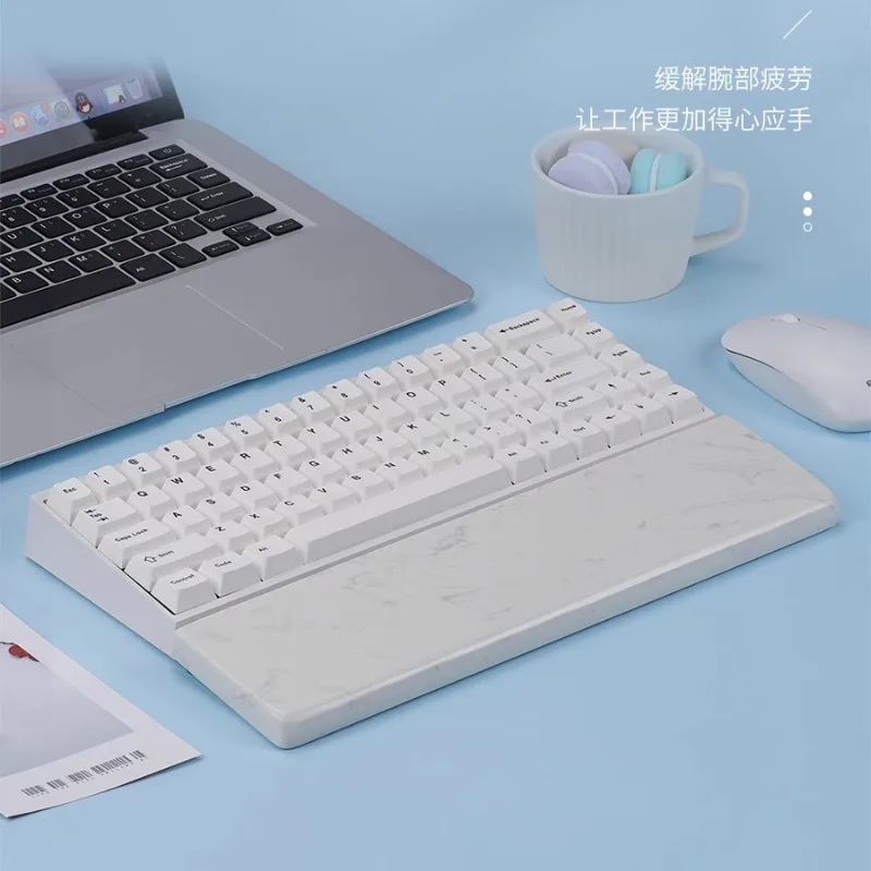 Reposamanos de piedra de cuarzo, reposamanos para teclado personalizado, reposamuñecas antideslizante, ergonómico para diseño 60-104, reposamanos para teclado mecánico - imagen 4