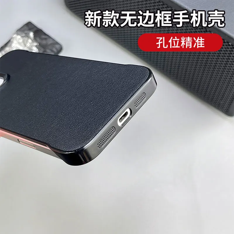 Para Pura 80 Ultra lujosa sin marco de cuero de negocios funda delgada para Pura 80 Pro Plus 70pro a prueba de golpes cubierta trasera dura de teléfono de PC - imagen 5