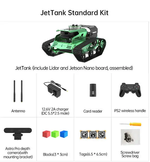 Hiwonder JetTank ROS Robot Tank alimentado por Jetson Nano con pantalla táctil de cámara de profundidad Lidar, compatible con mapeo y navegación SLAM - imagen 3