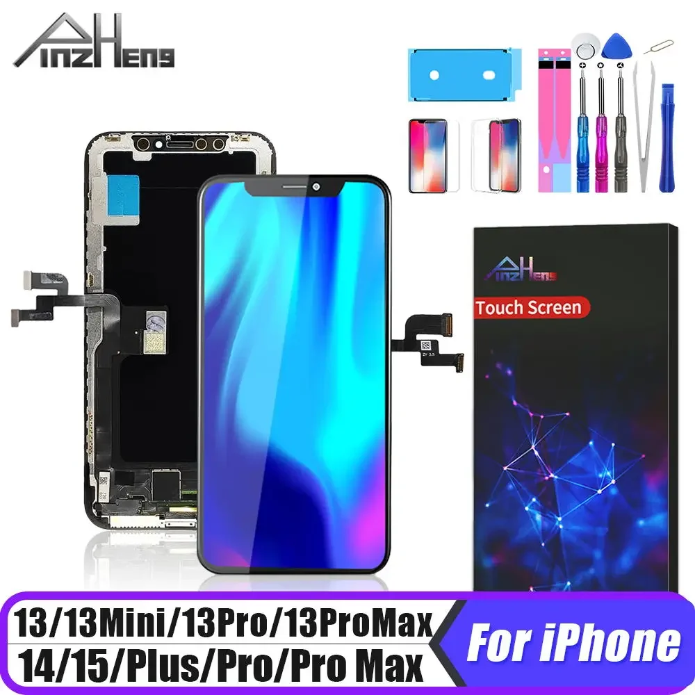 PINZHENG pantalla de alta calidad INCELL LCD OLED para iPhone 14 Pro 15 Plus 13 Pro Max pantallas para reemplazo de iPhone con herramientas