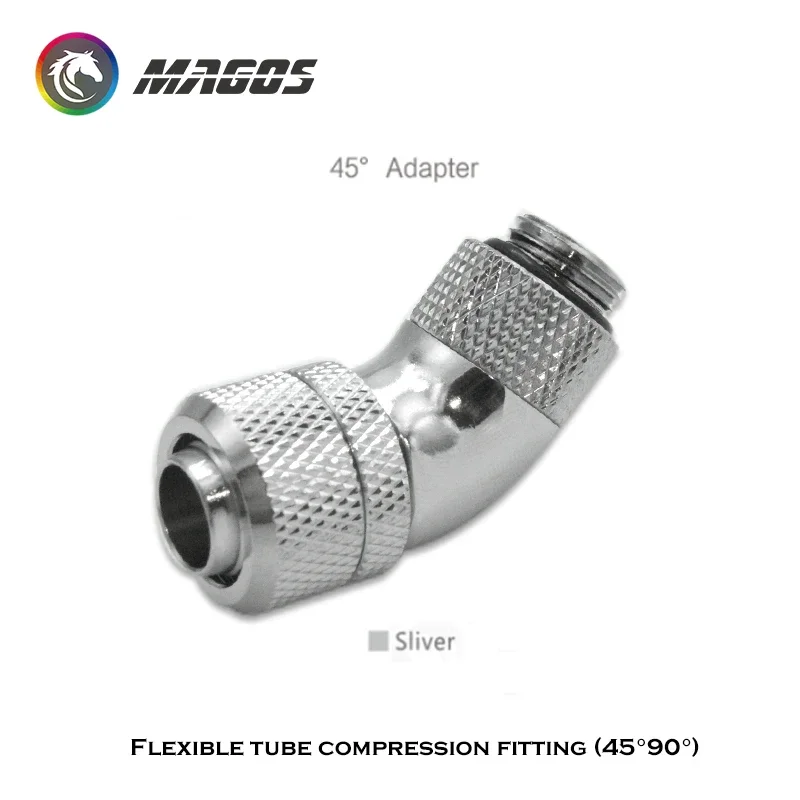 Conector Manguera Ángulo 45 9,5x+90 Grados 12,7MM Accesorio Compresión Tubería Flexible G1/4 3/8 Pulgadas Negro/Plateado - imagen 3