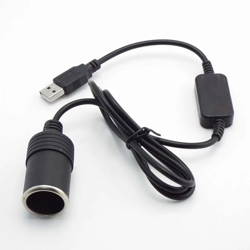 30cm 1M puerto USB 5V tipo A macho a 12V encendedor de cigarrillos cable conector de enchufe GPS para banco de energía de coche convertidor adaptador de encendedor - imagen 4