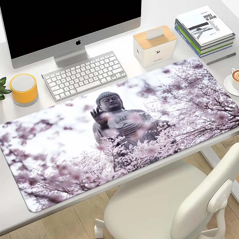 Gautama-alfombrilla de ratón grande Buddha para Gaming, alfombrilla de ratón para ordenador, alfombrilla de ratón grande XXL para teclado de escritorio - imagen 2