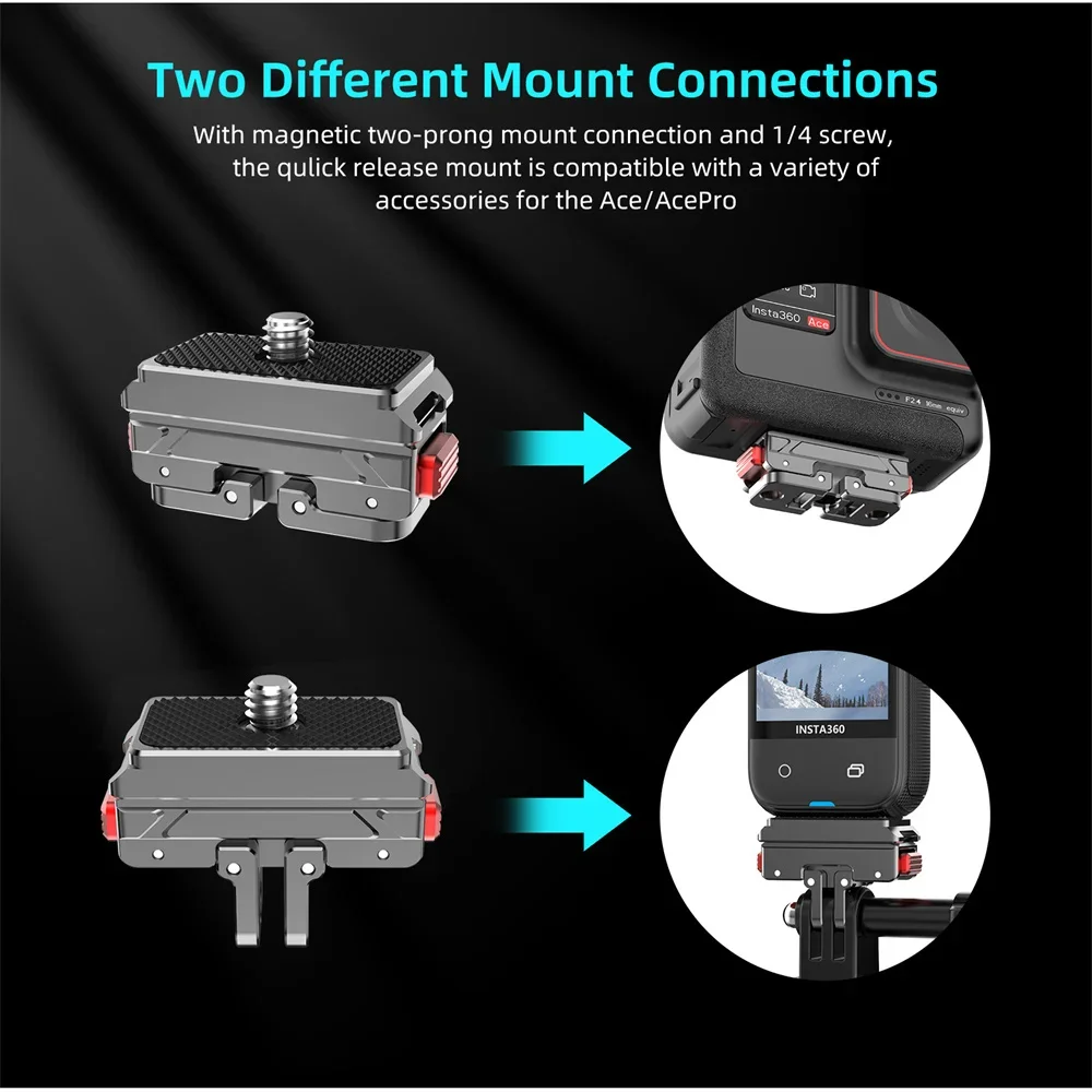 Placa de montaje magnética de liberación rápida: para Gopro 12/11/10 y Insta360 Ace Pro a trípodes/gimbals, conmutación sin herramientas - imagen 4