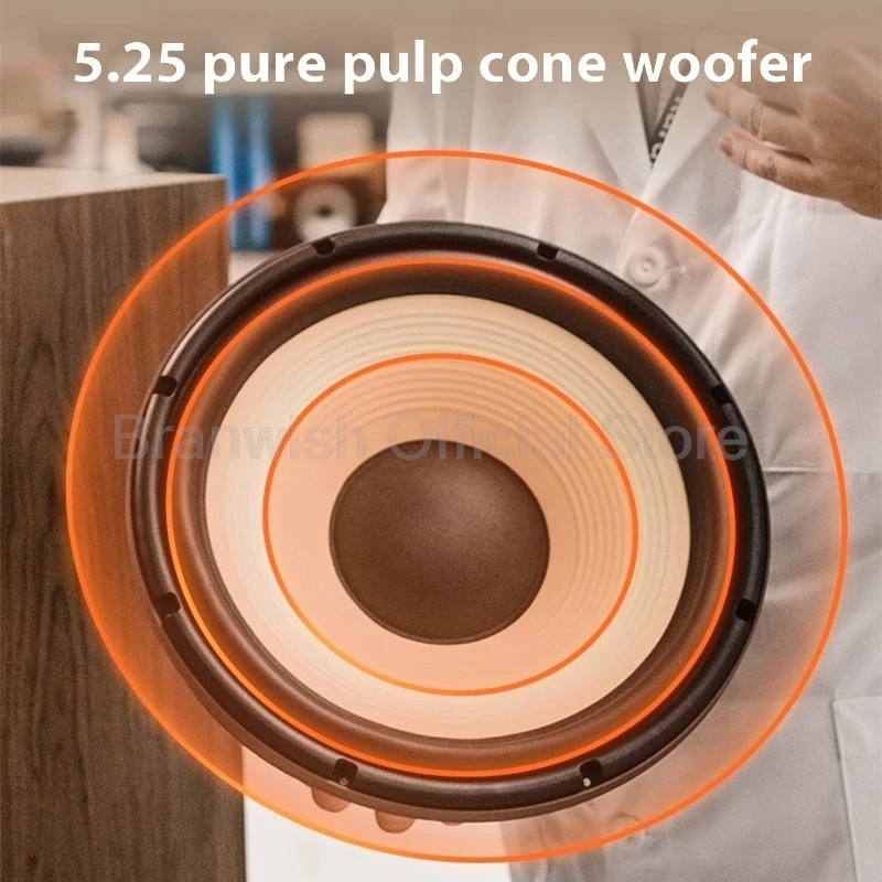 Altavoces de estantería de 2 vías, altavoz HiFi de 10-75W, woofer de pulpa pura de 5,25 pulgadas, Audio clásico de 4ohm para cine en casa, PC y jugadores, 1 par - imagen 5