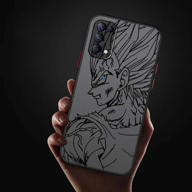 D-Dragon Ball Cool Vegeta Anime funda para OPPO A96 A78 A74 A72 A58 A53 Reno 10 8 7 6 Lite 5G funda de teléfono translúcida esmerilada - imagen 5