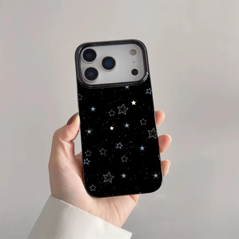 Ins STARS-funda de teléfono anticaída de TPU con estampado elegante, adecuada para iPhone 11/12/13/14/15/ 16/17Pro Max