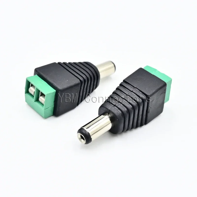 Juego de conectores de alimentación de 12V CC, adaptador de conector de alimentación de 5,5mm X 2,5mm para tira de LED, extremos de cables de cámara de seguridad CCTV, 5-10 Uds. - imagen 3