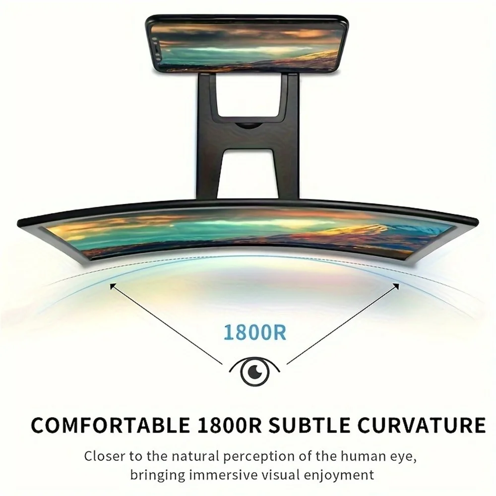 Lupa de pantalla de teléfono curvada 3D HD de 12 pulgadas, soporte amplificador de pantalla grande para teléfono inteligente y TV portátil, soportes para amplificadores de vídeo y películas - imagen 5