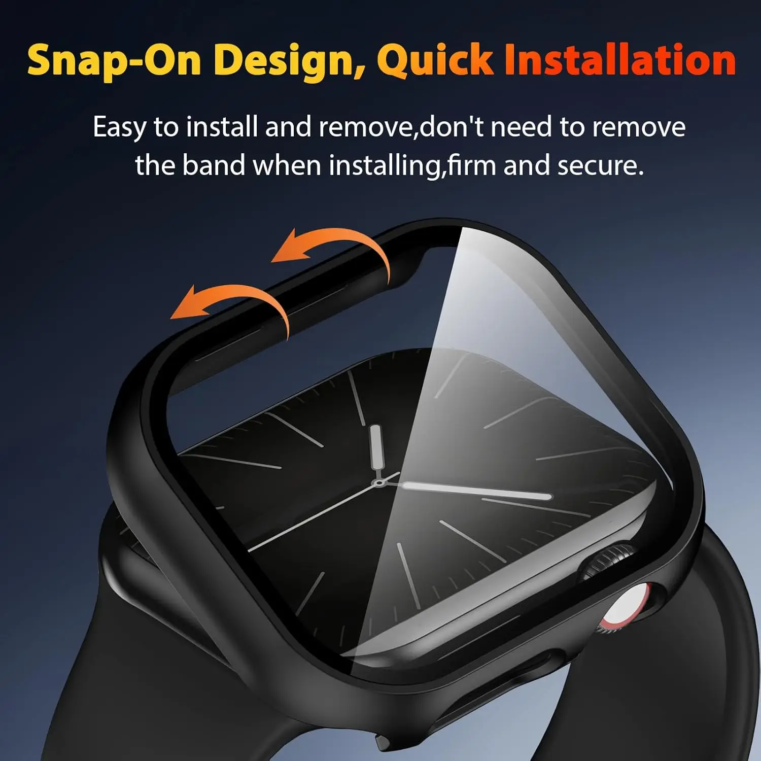 Protector de pantalla de cristal + funda para Apple Watch, funda de 44mm, 45mm, 41mm, 40mm, 42mm y 38mm, accesorios, funda para iwatch Series 3/4/5/6/7/8/9/SE - imagen 3