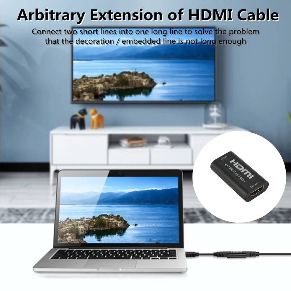Repetidor 4K x 2K compatible con HDMI, amplificador de señal HD hembra a hembra, extensor de hasta 40m, adaptador de refuerzo de transmisión sin pérdidas - imagen 5
