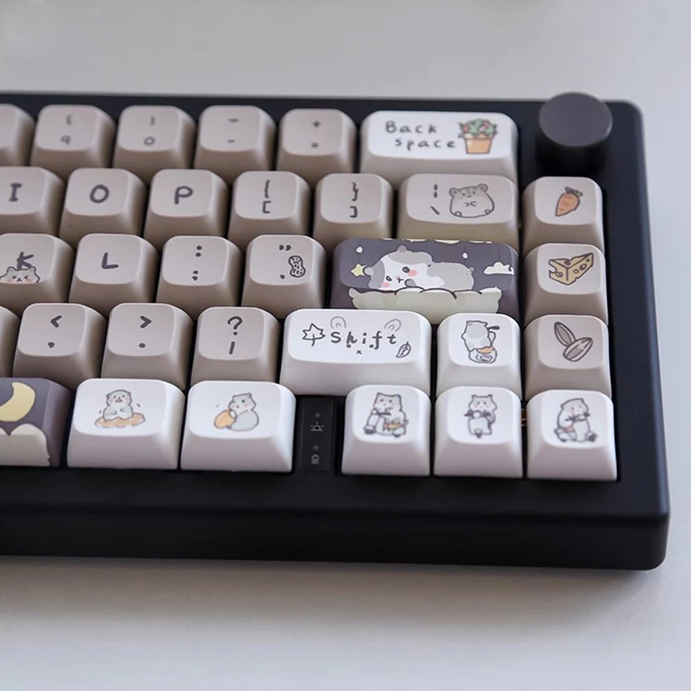 Teclas con tema de dibujos animados de ratón bonito de 132 teclas, teclas de perfil XDA en inglés para teclas de teclado mecánico 61/64/68/84/87/96/98/104 - imagen 2