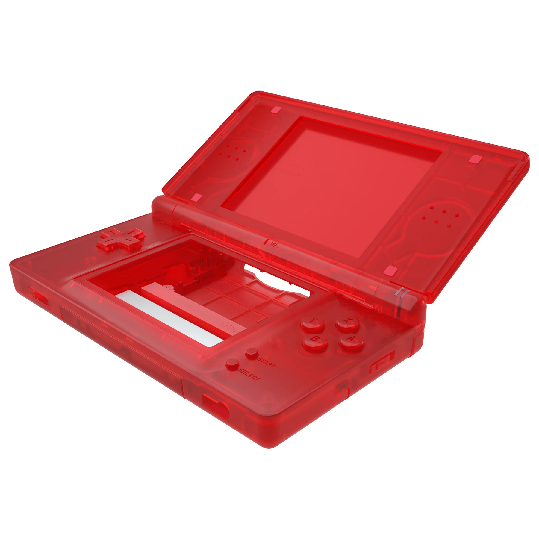 Carcasa completa de repuesto eXtremeRate para Nintendo DS Lite para NDSL - Rojo transparente - imagen 3