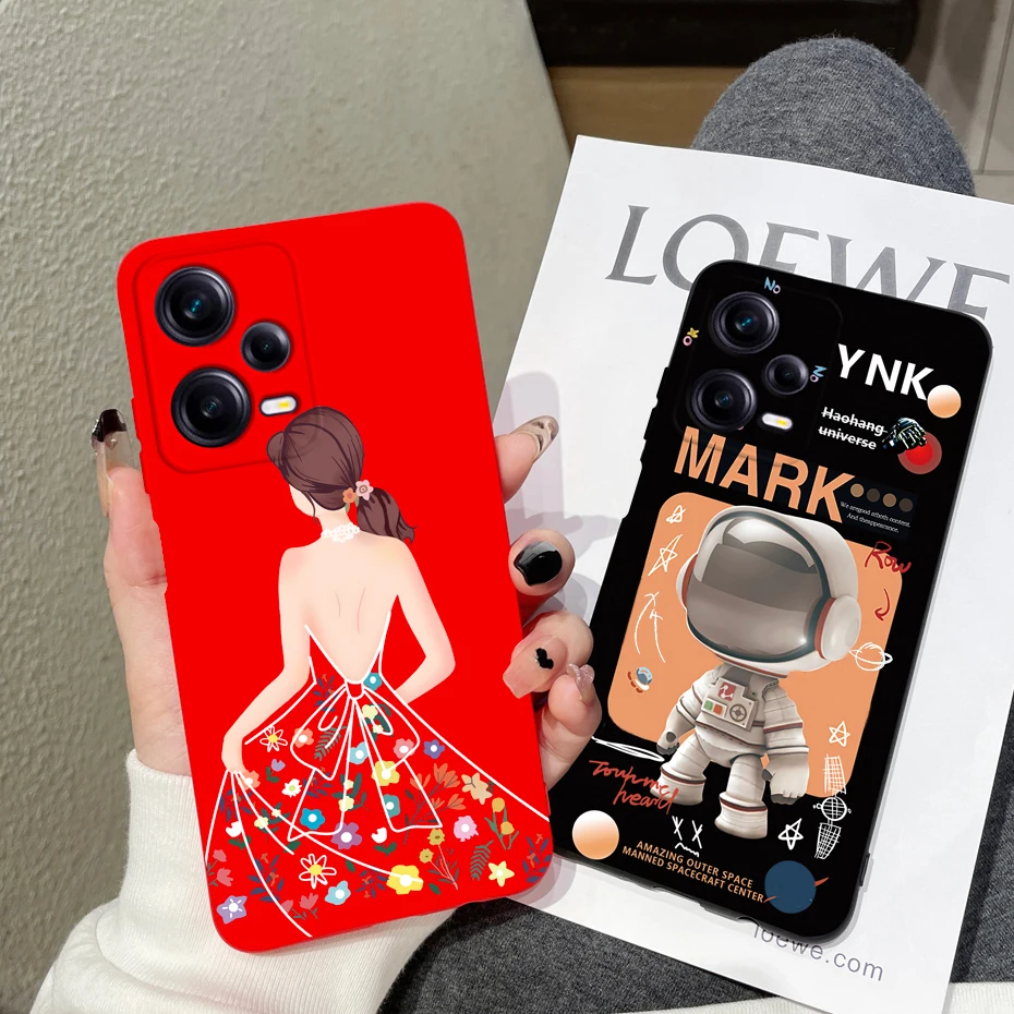 Funda de silicona para Redmi Note 12 Pro, carcasa con diseño de astronauta de mármol, parachoques, 4G, 5G - imagen 4