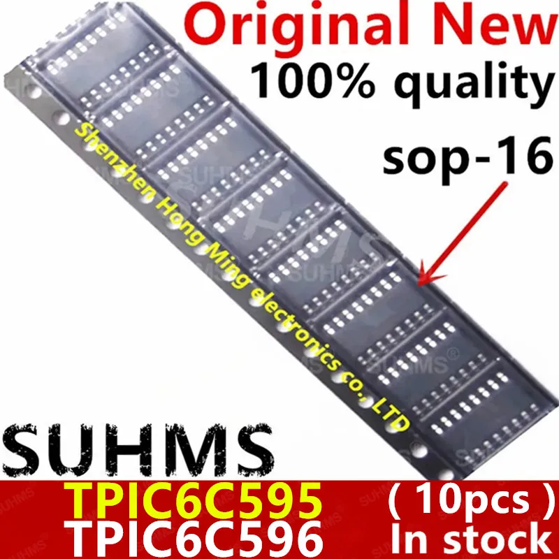 (10 piezas) 100% nuevo TPIC6C595 TPIC6C595DRG4 6C959 TPIC6C596 TPIC6C596DR 6C596 sop-16 Chipset