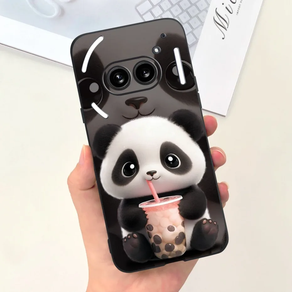 For Nothing Phone (2a) (2) Funda protectora de silicona negra para Nothing Phone2 Phone 2a Fundas blandas de dibujos animados lindos - imagen 4