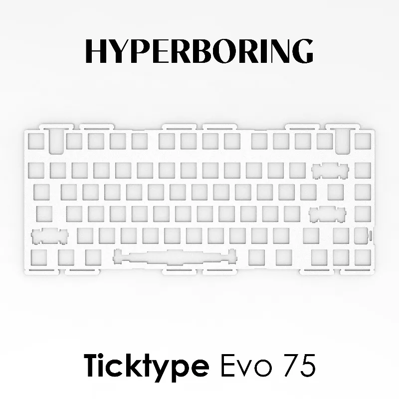 Ticktype Evo75 Placa de posicionamiento de teclado mecánico PC PP FR4 tablero de posicionamiento de accesorios de teclado de juegos personalizado de aluminio
