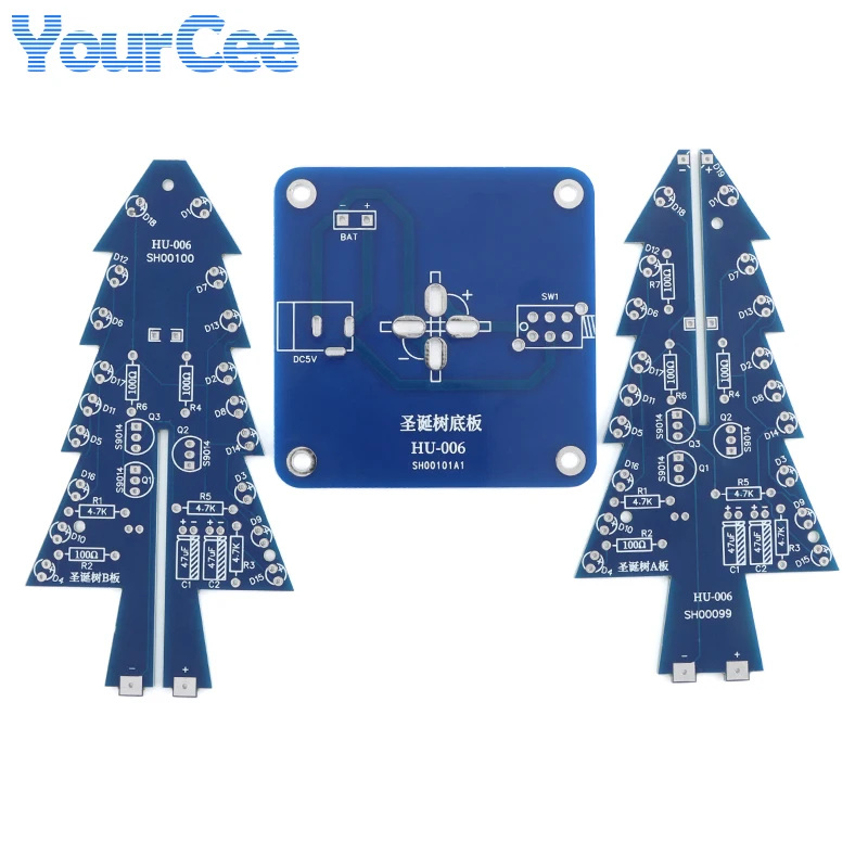 Kit de árbol de Navidad DIY, piezas de producción RGB, árbol de Navidad colorido 3D, circuito de Flash LED, práctica de soldadura, traje de aprendizaje - imagen 3