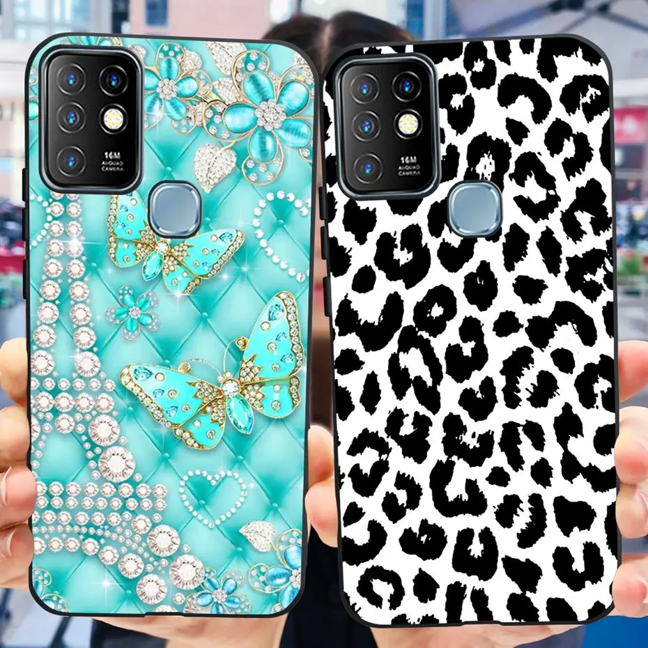 Funda de teléfono para Infinix Hot 10, cubierta trasera suave de silicona negra pintada a la moda para Infinix Hot10 X682B X682C - imagen 4