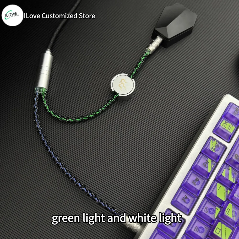 Iluminación de control magnético Admite cable de teclado de eje magnético TYPE-C dual 8k 1 a 2 cable de teclado mecánico USB - TIPO C - imagen 2