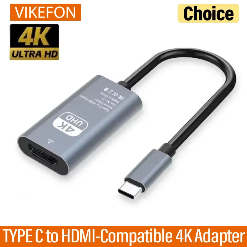 VIKEFON-Adaptador 4K tipo C a HDMI, Cable convertidor USB C USB3.1 macho a HDTV hembra para ordenador portátil, tableta, TV, MacBook